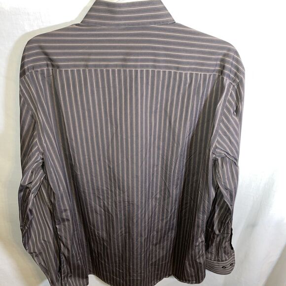 Hugo Boss Dress Shirt Men’s Size Large Gray Striped Long Sleeve Button Up - Picture 8 of 12
